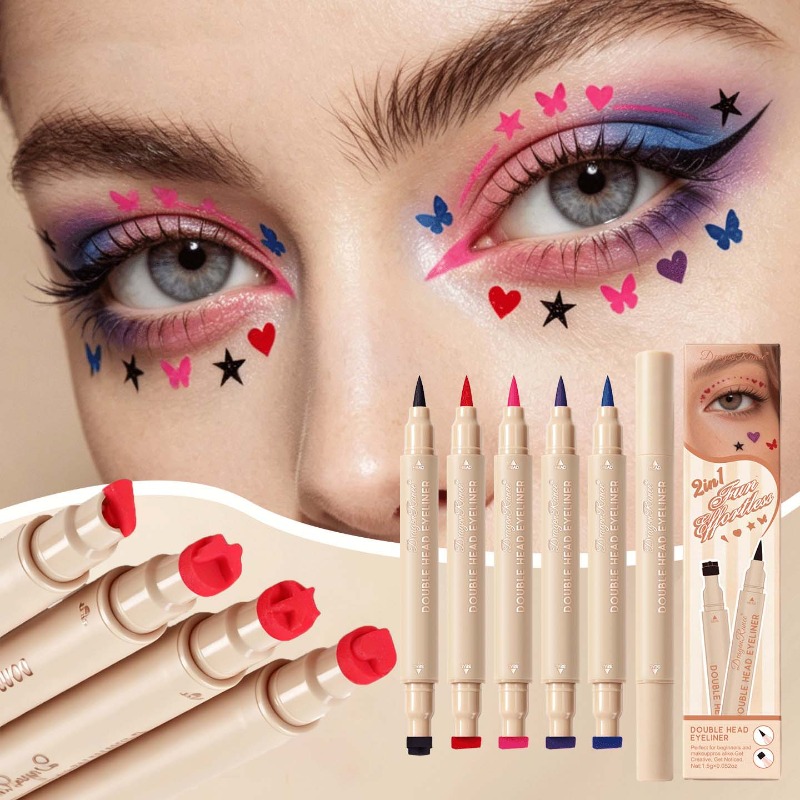 Waterproof Liquid Eyeliner Pen - Двусторонний карандаш-подводка для глаз с яркими
