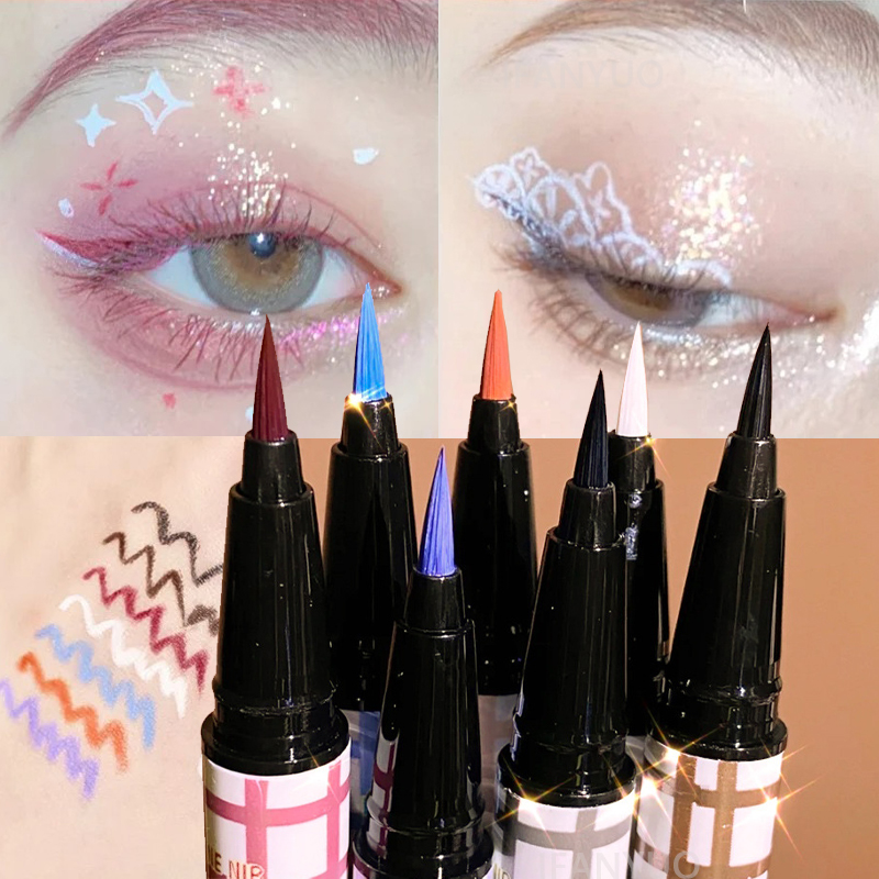 Waterproof Liquid Eyeliner Pen - Цветная жидкая подводка-карандаш для глаз, матовая,