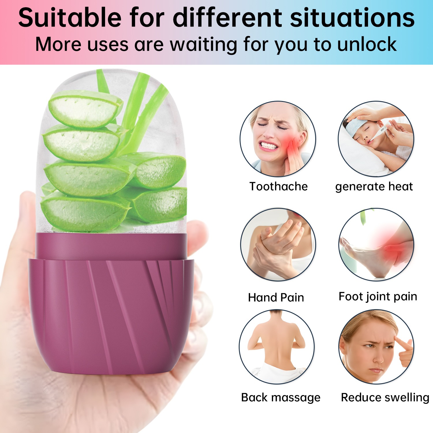 Эстетичная полосатая форма для – обзор и цена Face Ice Roller Puffiness