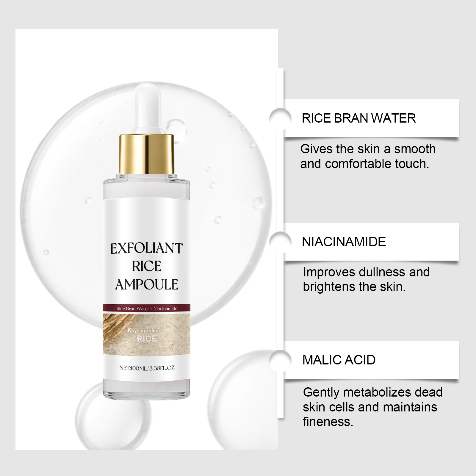Рисовая отшелушивающая ампульн – обзор и цена Niacinamide Pore Shrinking Essence