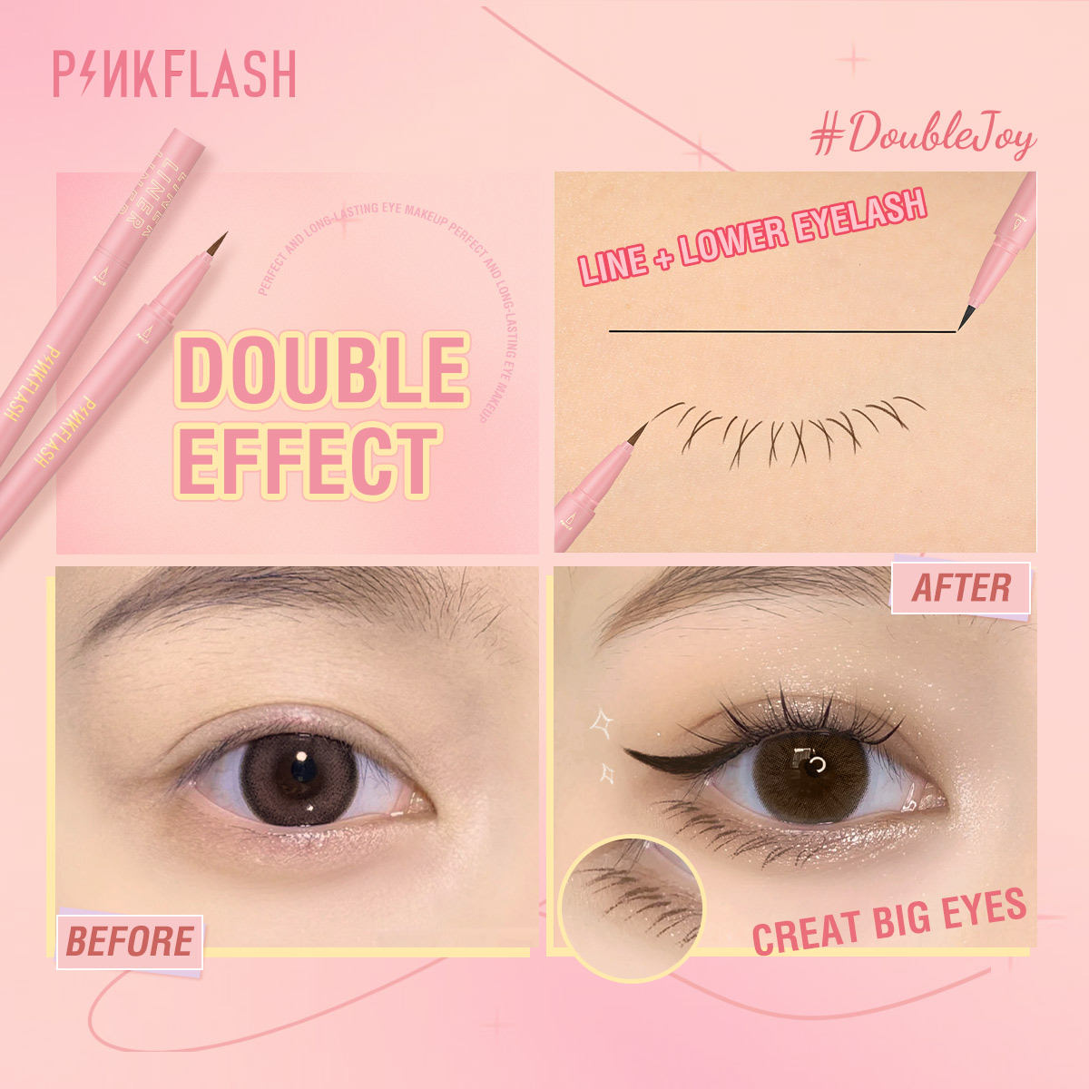 PINKFLASH черная жидкая подвод – обзор и цена Waterproof Liquid Eyeliner Pen